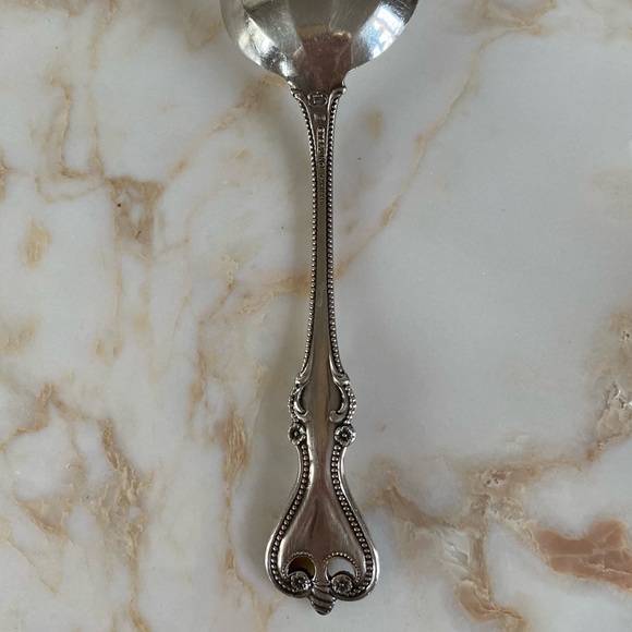 Antique Sterling Silver Serving Spoon - Picture 4 of 8